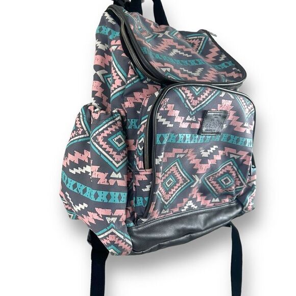 Kelty Built Women's Aztec Print Multipocketed Backpack Blue Pink Southwestern - Picture 3 of 16